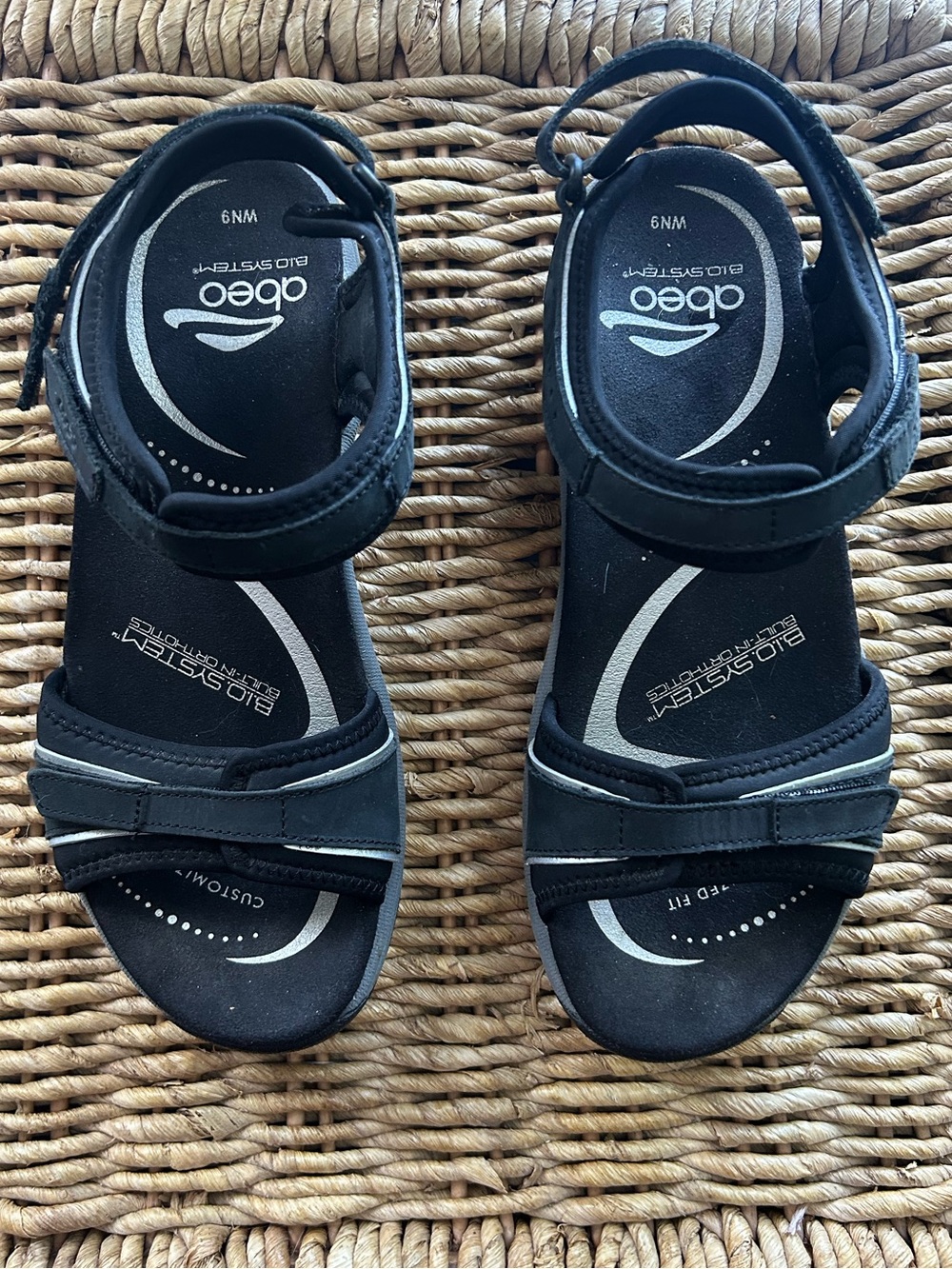 Abeo Black Women's Bio System Adjustable Comfort Sandals Size 9 - Picture 2 of 6